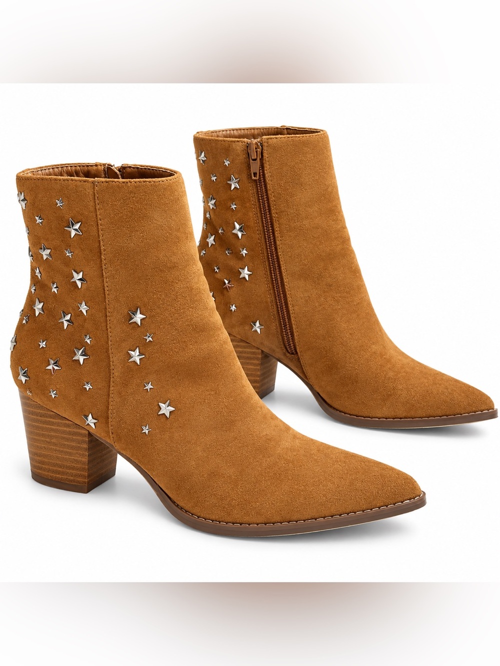 Alter’d State Matisse Women’s 9M Cognac Star Studded Western Ankle Boots